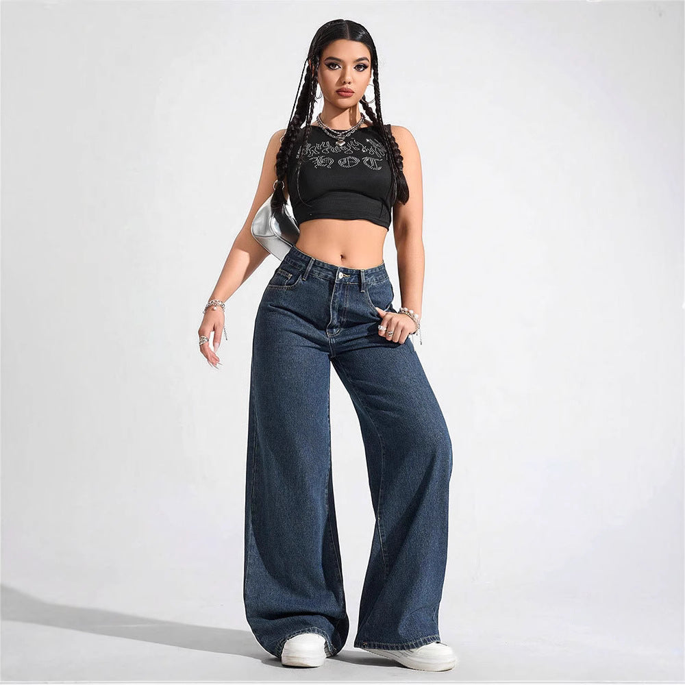 High-Rise Floor-Length Flared Jeans
