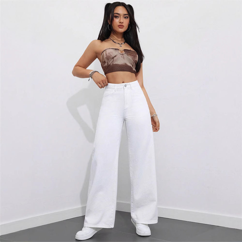 High-Rise Floor-Length Flared Jeans