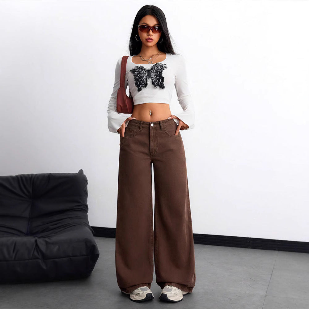 High-Rise Floor-Length Flared Jeans