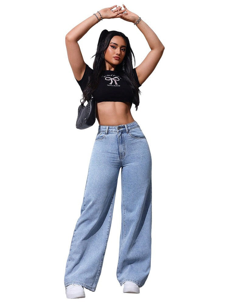 High-Rise Floor-Length Flared Jeans