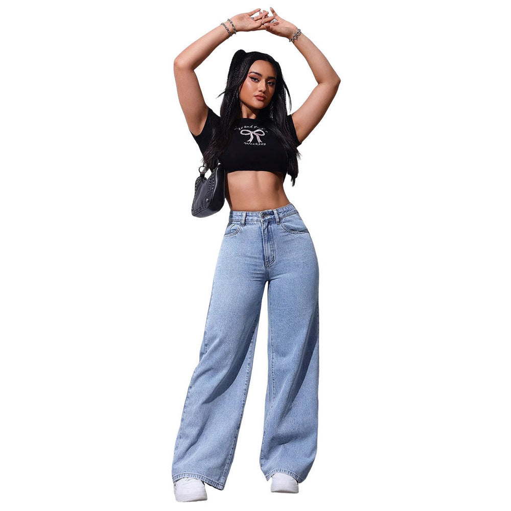 High-Rise Floor-Length Flared Jeans