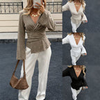 Asymmetrical Hem Flared Sleeve Top