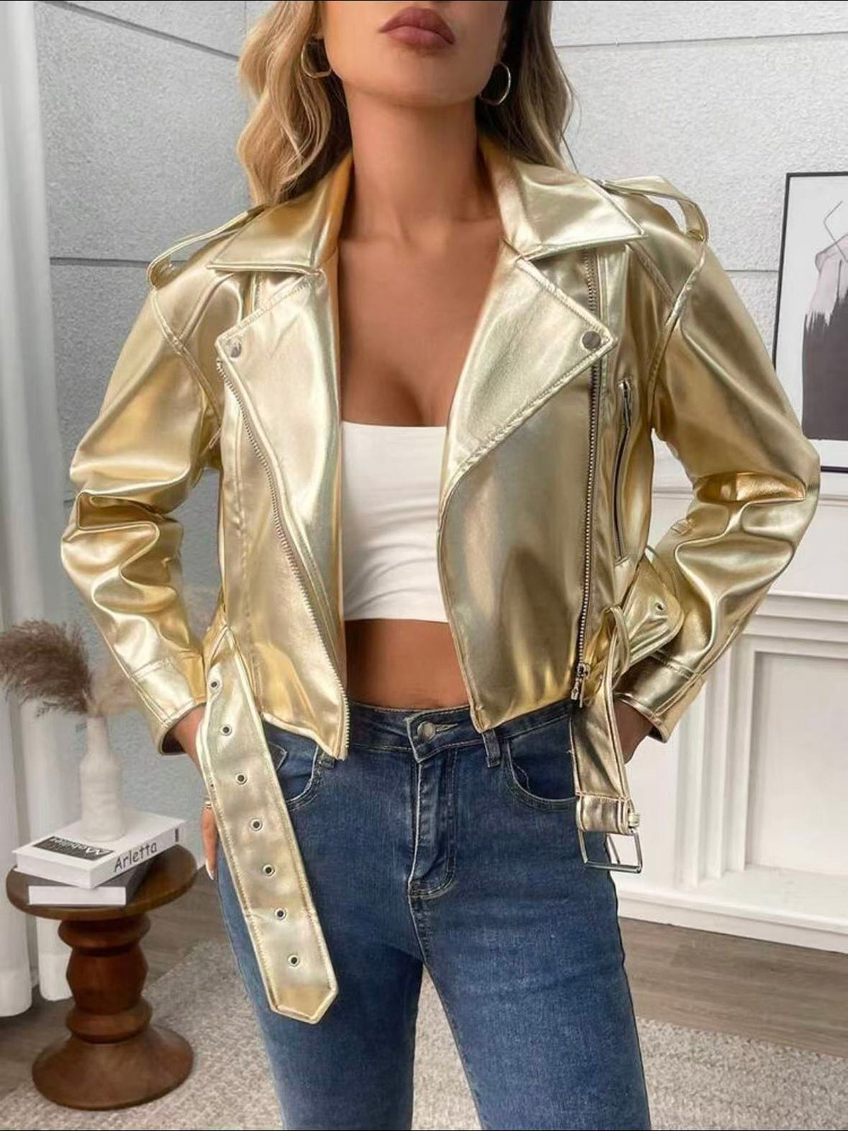Faux Leather Moto Jacket
