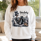Homebody Reading Skeleton Sweatshirt, Funny Lazy Selfcare Sweater for Introvert Women