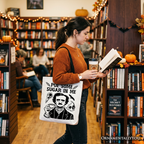 Poe Some Sugar On Me Tote Bag, Funny Edgar Allan Poe Retro Gift Shopper for Dark Academia Enthusiasts