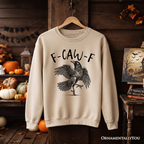 F-CAW-F Gothic Raven Sweatshirt, Snarky Halloween Sweater for Sassy Goths and Crow Lovers