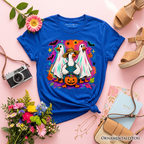 Kids Trick or Treat Geese T-Shirt, Colorful Halloween Ghost Costume Youth Tee