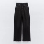 Women's High Waist Wide Leg Denim Pants