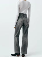Women's High Waist Wide Leg Denim Pants