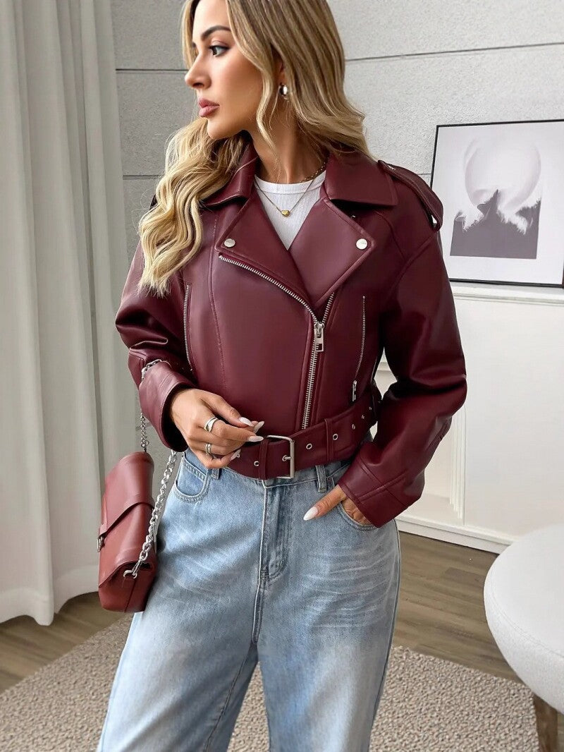 Faux Leather Moto Jacket