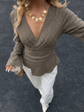 Asymmetrical Hem Flared Sleeve Top