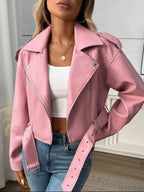 Faux Leather Moto Jacket